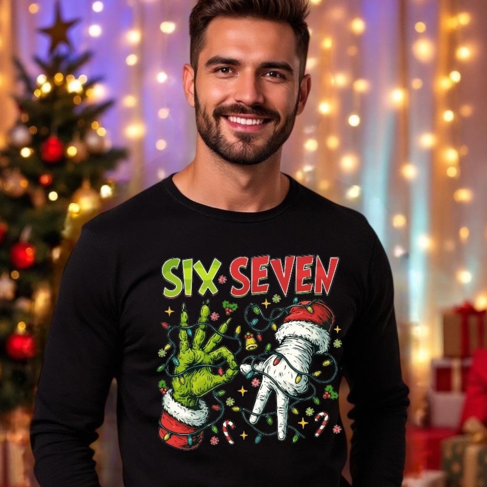 67 Grinch T-shirt Funny Christmas T-shirt long sleeve custom, S M L XL Black New